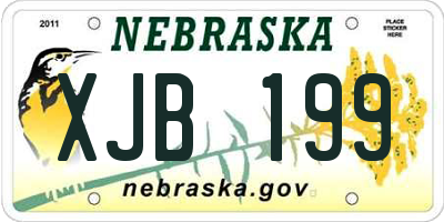 NE license plate XJB199