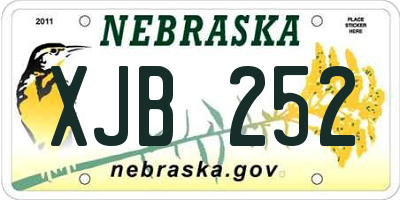 NE license plate XJB252