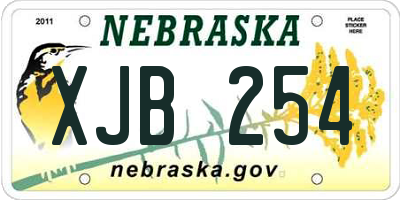 NE license plate XJB254