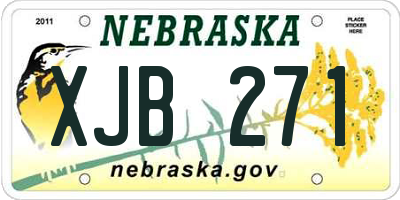 NE license plate XJB271