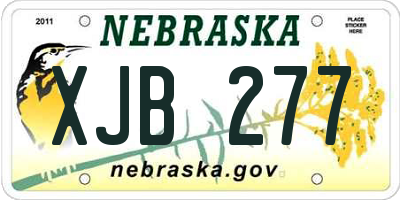 NE license plate XJB277