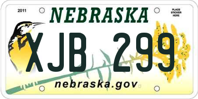 NE license plate XJB299