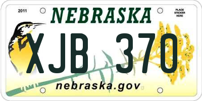 NE license plate XJB370