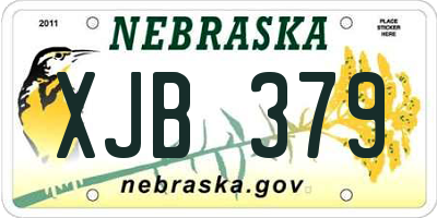 NE license plate XJB379