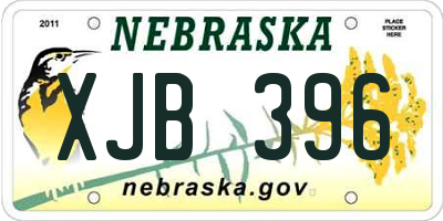 NE license plate XJB396
