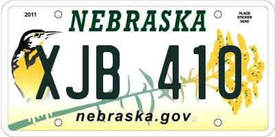NE license plate XJB410