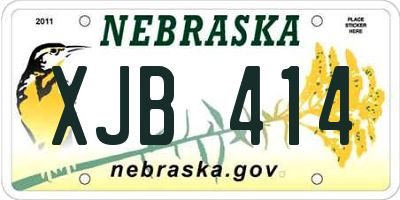 NE license plate XJB414