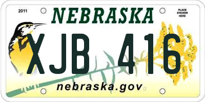 NE license plate XJB416