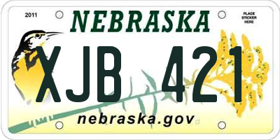 NE license plate XJB421