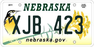 NE license plate XJB423
