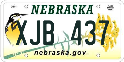 NE license plate XJB437