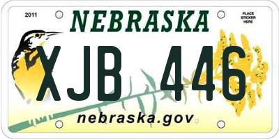 NE license plate XJB446