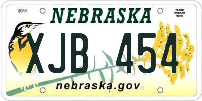 NE license plate XJB454