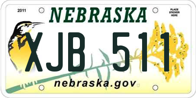 NE license plate XJB511