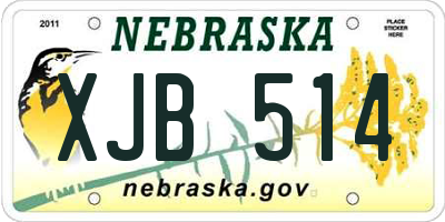 NE license plate XJB514