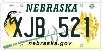 NE license plate XJB521