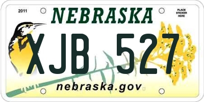 NE license plate XJB527