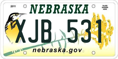 NE license plate XJB531
