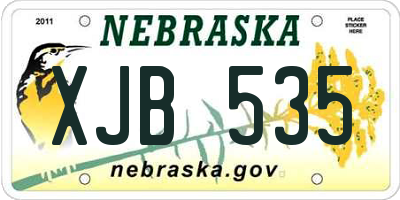 NE license plate XJB535