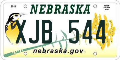NE license plate XJB544