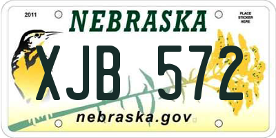 NE license plate XJB572