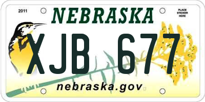 NE license plate XJB677