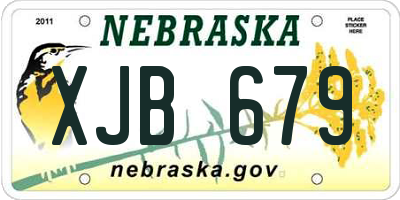 NE license plate XJB679