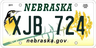 NE license plate XJB724