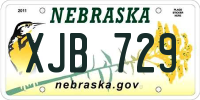 NE license plate XJB729
