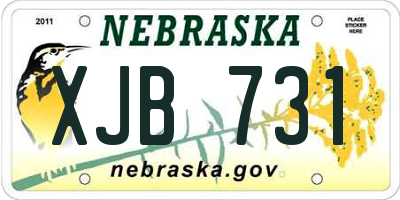 NE license plate XJB731