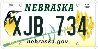 NE license plate XJB734
