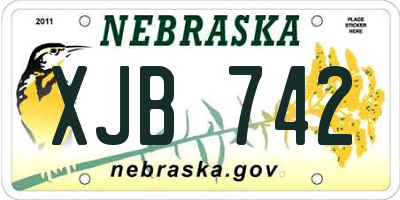 NE license plate XJB742