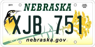 NE license plate XJB751