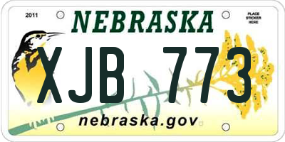 NE license plate XJB773