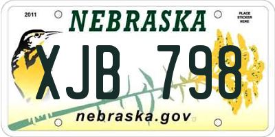 NE license plate XJB798