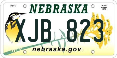 NE license plate XJB823