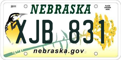 NE license plate XJB831