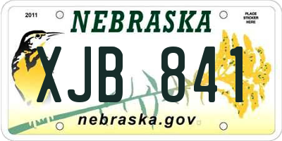 NE license plate XJB841