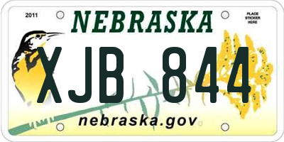 NE license plate XJB844