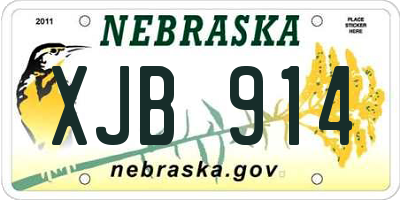 NE license plate XJB914