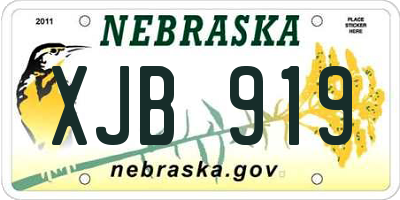 NE license plate XJB919