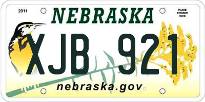 NE license plate XJB921