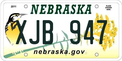 NE license plate XJB947