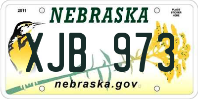 NE license plate XJB973