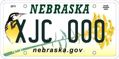 NE license plate XJC000