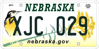 NE license plate XJC029