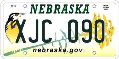 NE license plate XJC090