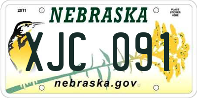 NE license plate XJC091