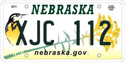 NE license plate XJC112