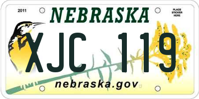 NE license plate XJC119